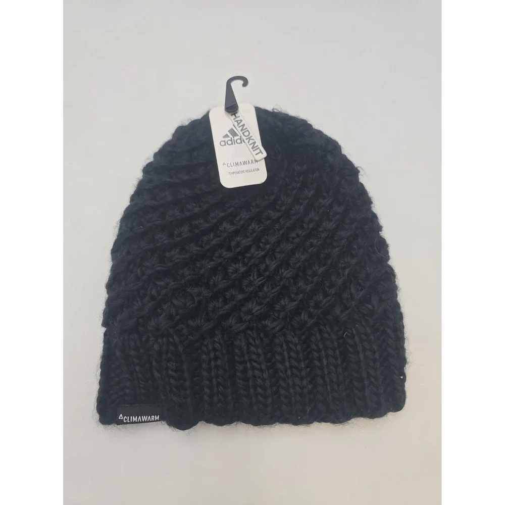 Adidas Knit Climawarm Women's Small Whittier Beanie Black NWT Winter